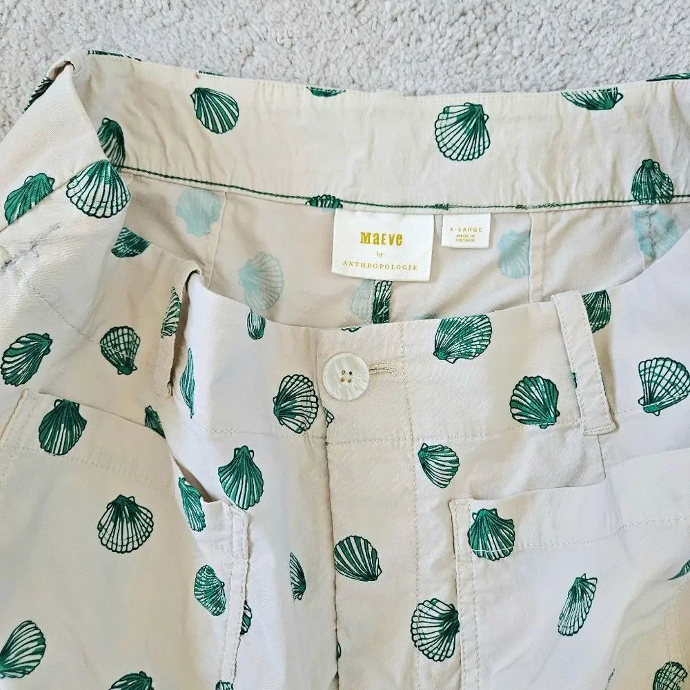 Maeve Anthropologie | Colette Mini Skirt Green Seashell, Womens XL - Picture 7 of 9